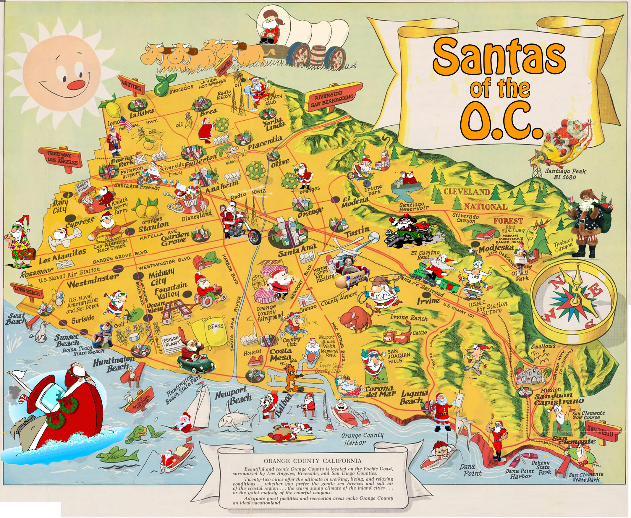 Santas of the OC Pictorial Map
